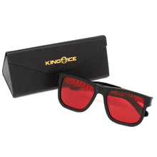 Load image into Gallery viewer, Gold Link Shades with Glossy Black Frame &amp; Red Tint Lenses
